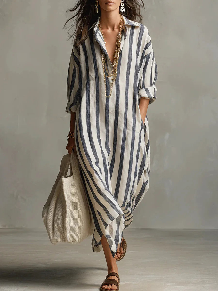 Amaris Linen Long Shirt Dress 0