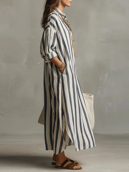Amaris Linen Long Shirt Dress 1