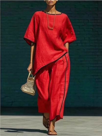 Anila Linen Cropped Pant Set 2