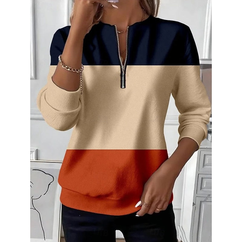 Annabel | Half-Zip Color Block Sweatshirt 0