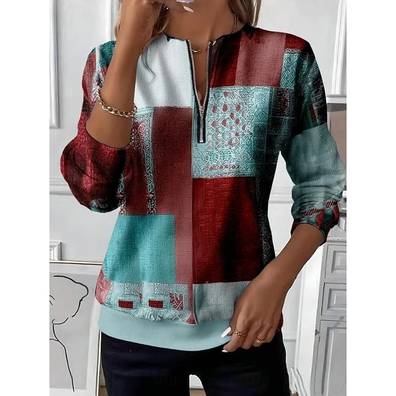 Annabel | Half-Zip Color Block Sweatshirt 1