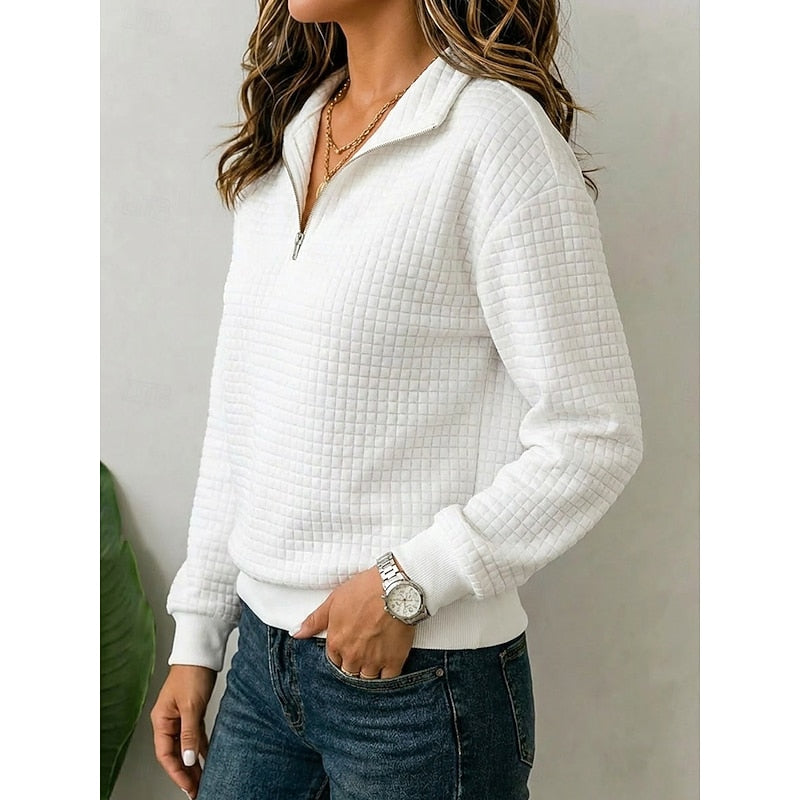 Annette | Textured Quarter-Zip Pullover 2