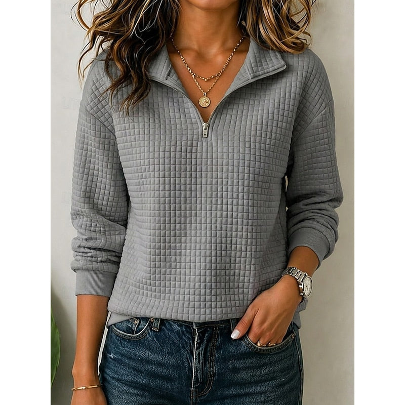 Annette | Textured Quarter-Zip Pullover 8