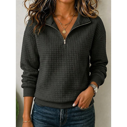 Annette | Textured Quarter-Zip Pullover 9