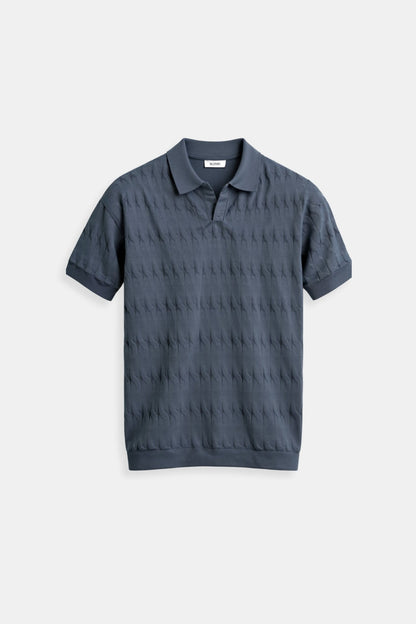 Men's Short Sleeve Textured Knit Polo Shirt