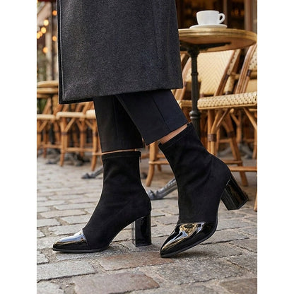 Beatrix | Cap-Toe Chunky Heel Ankle Boots 1