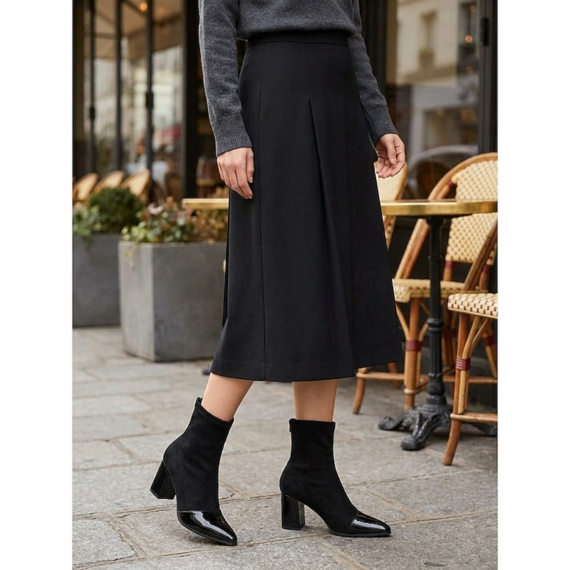 Beatrix | Cap-Toe Chunky Heel Ankle Boots 2