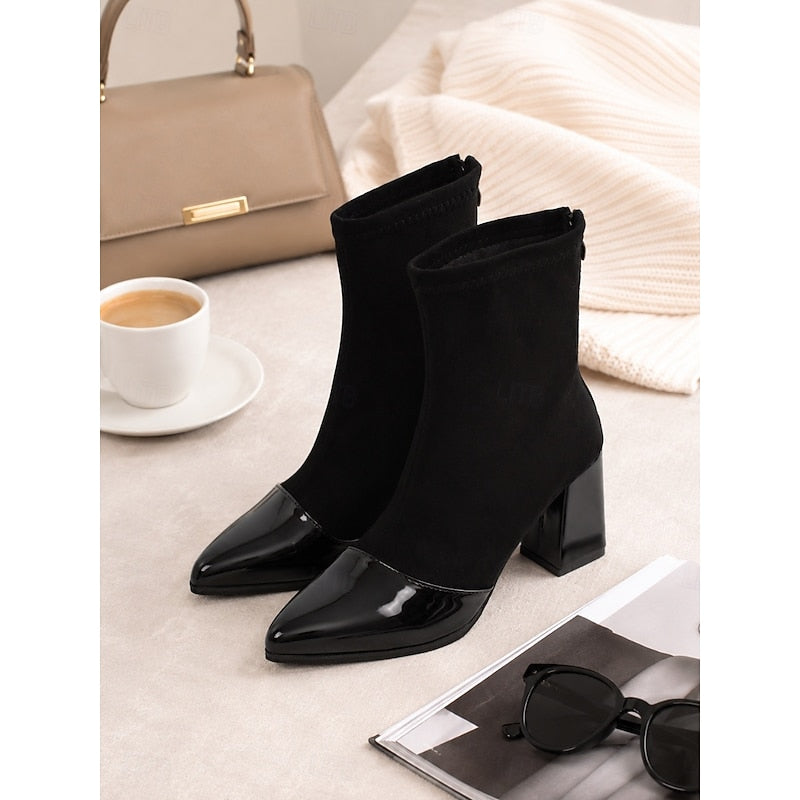 Beatrix | Cap-Toe Chunky Heel Ankle Boots 3