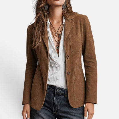 Blazer, long sleeves, lapel collar, button placket, pockets 0