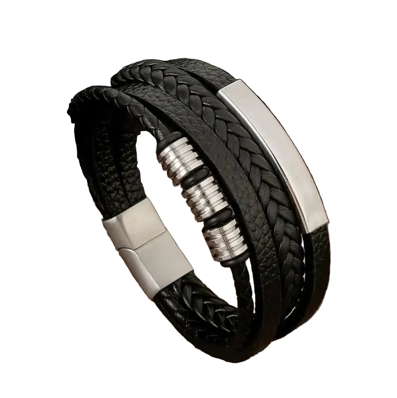 Men's Multi-Strand Braided Leather Bracelet