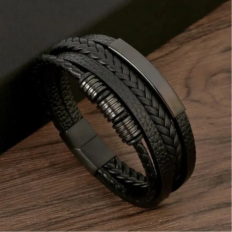 Men's Multi-Strand Braided Leather Bracelet