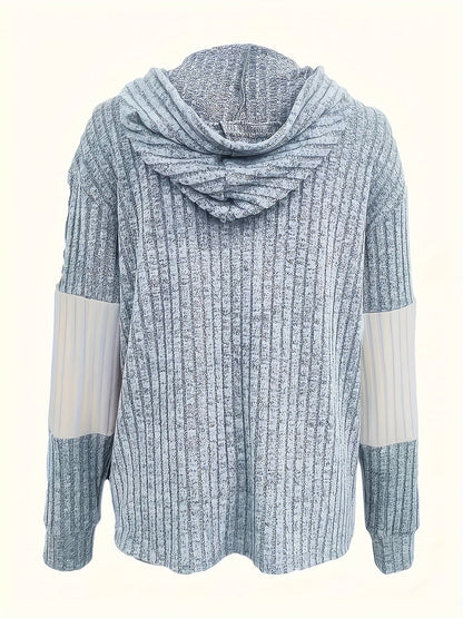 Cecilia | Textured Colour-Block Hooded Jacket 2