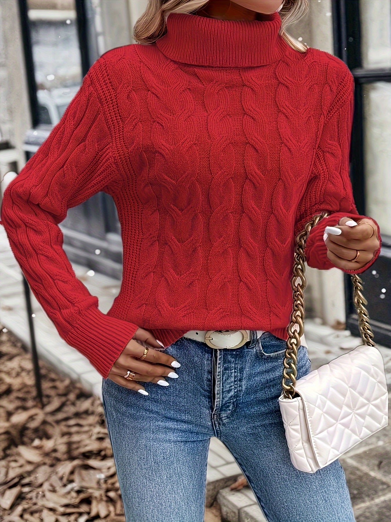 Celeste | Cozy Cable-Knit Turtleneck Sweater 3