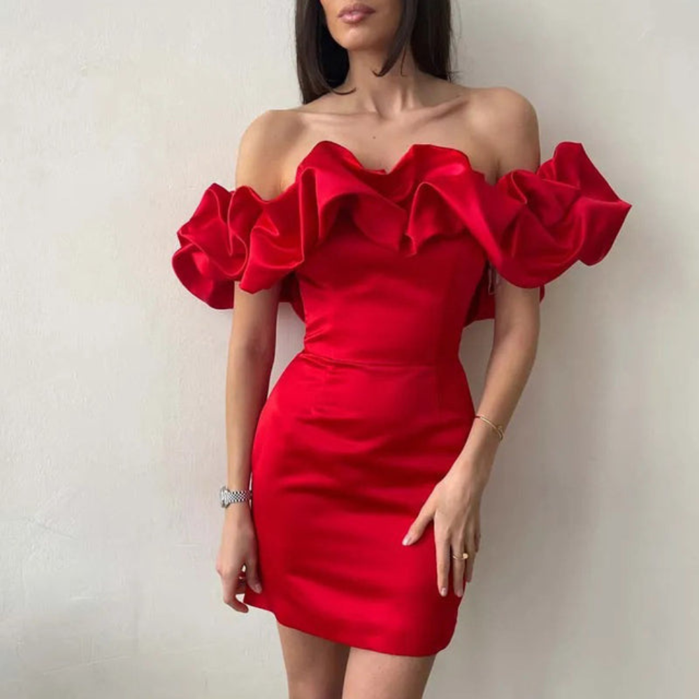 Charlotte | Women’s Wedding Guest Ruffle Mini Dress 3