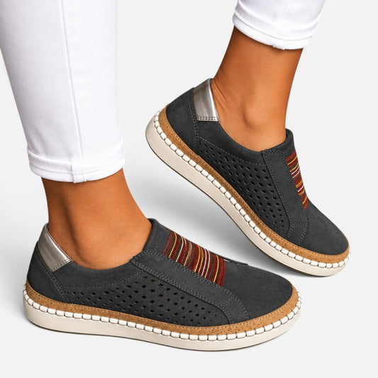 Women's Orthopedic Slip-On Shoes | Breathable Perforated Espadrille Flat Sneakers