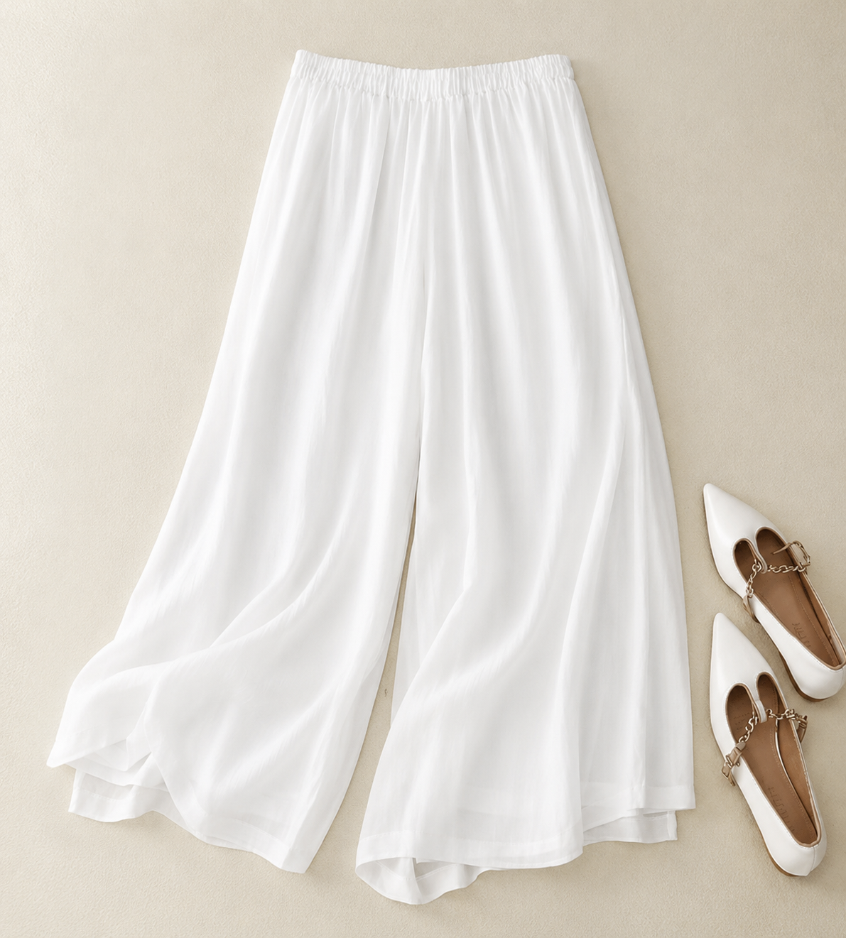 Women's Elastic Waist Wide Leg Pants