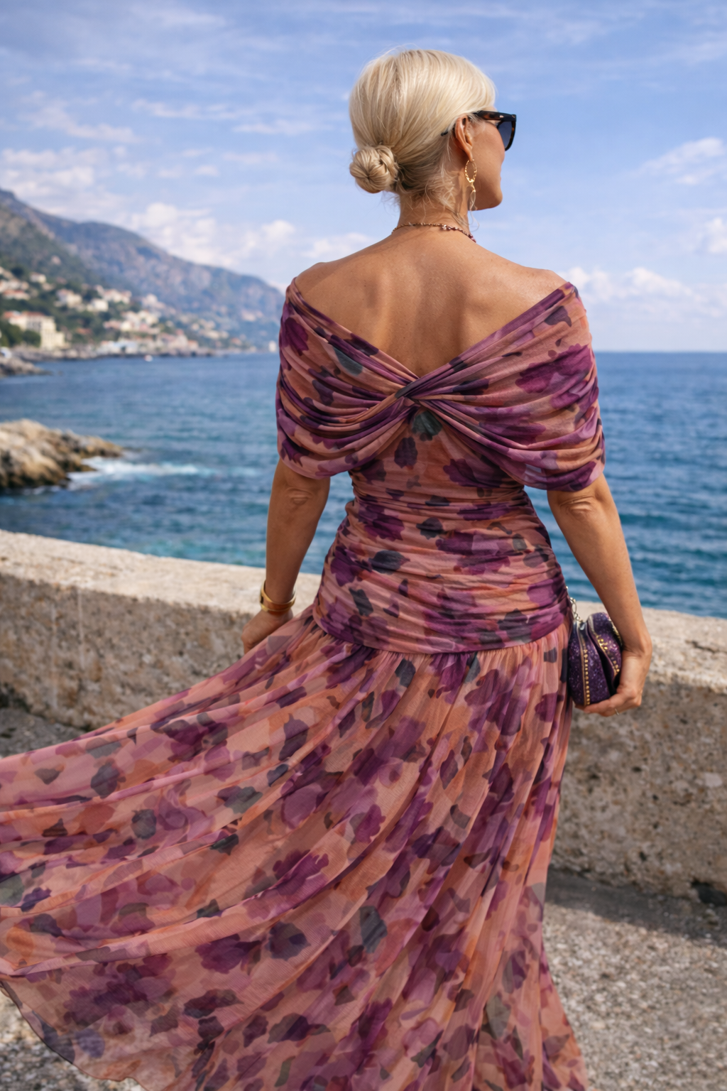 Chiffon Maxi Dress with V-Neck for Women 8