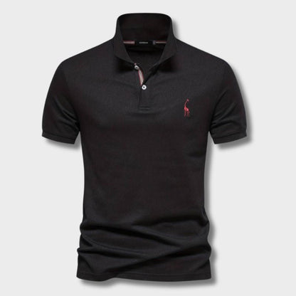 Men's Short Sleeve Polo Shirt with Embroidered Detail
