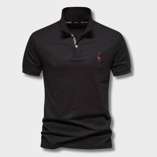 Men's Short Sleeve Polo Shirt with Embroidered Detail