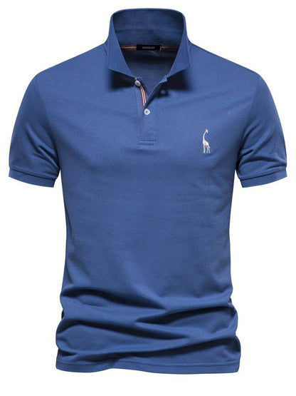 Men's Short Sleeve Polo Shirt with Embroidered Detail