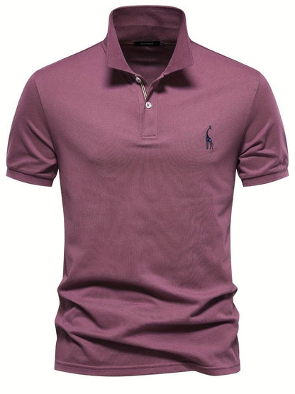 Men's Short Sleeve Polo Shirt with Embroidered Detail