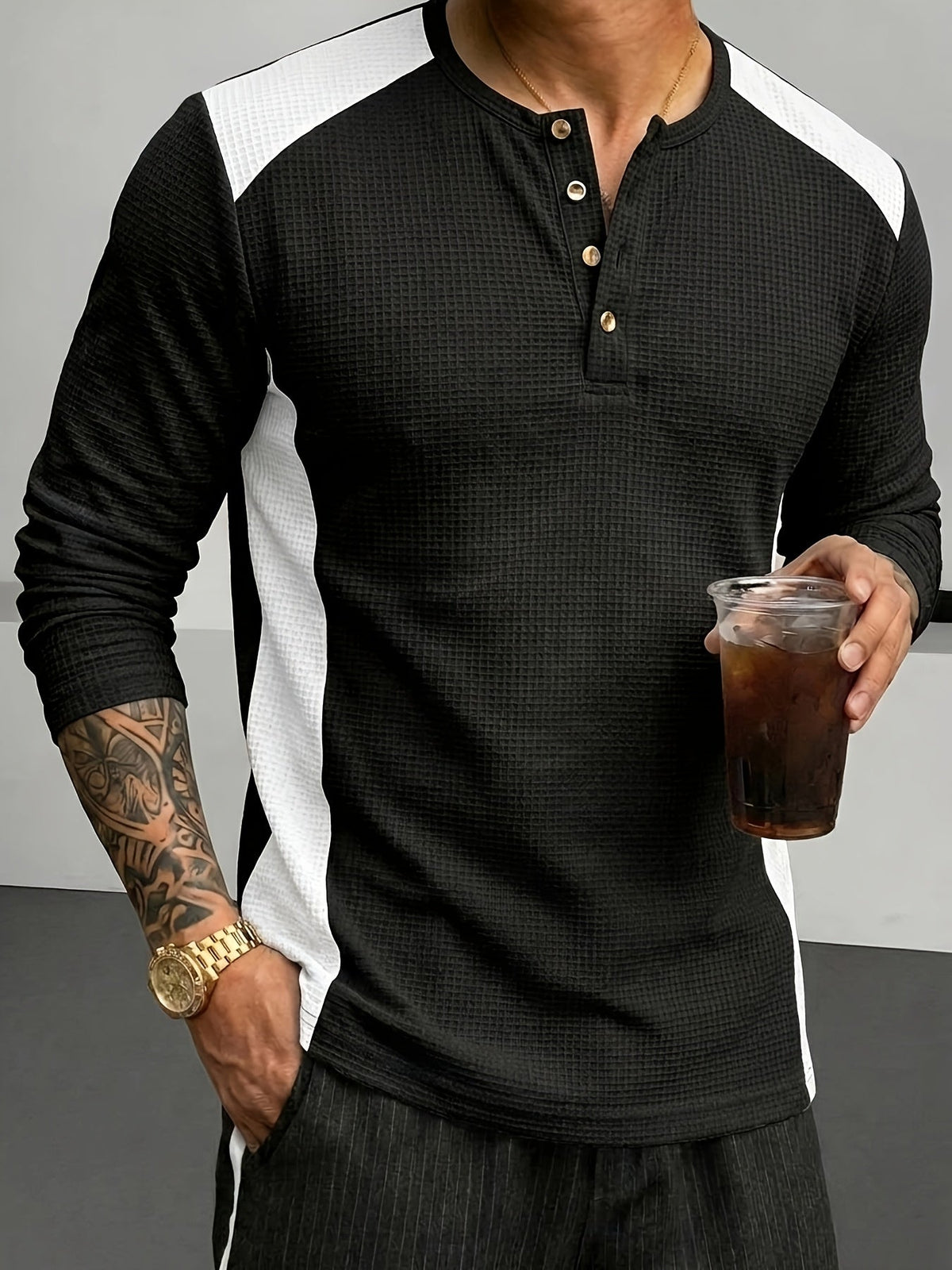 Curtis | Textured Long-Sleeve Henley 8