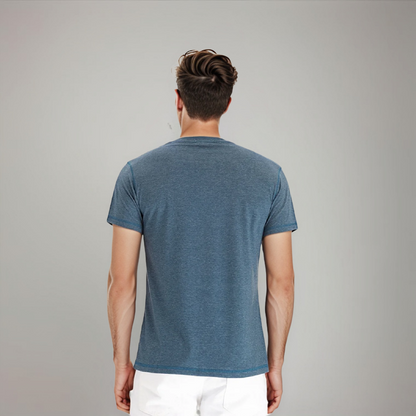 Men's Short Sleeve Henley T-Shirt with Buttons