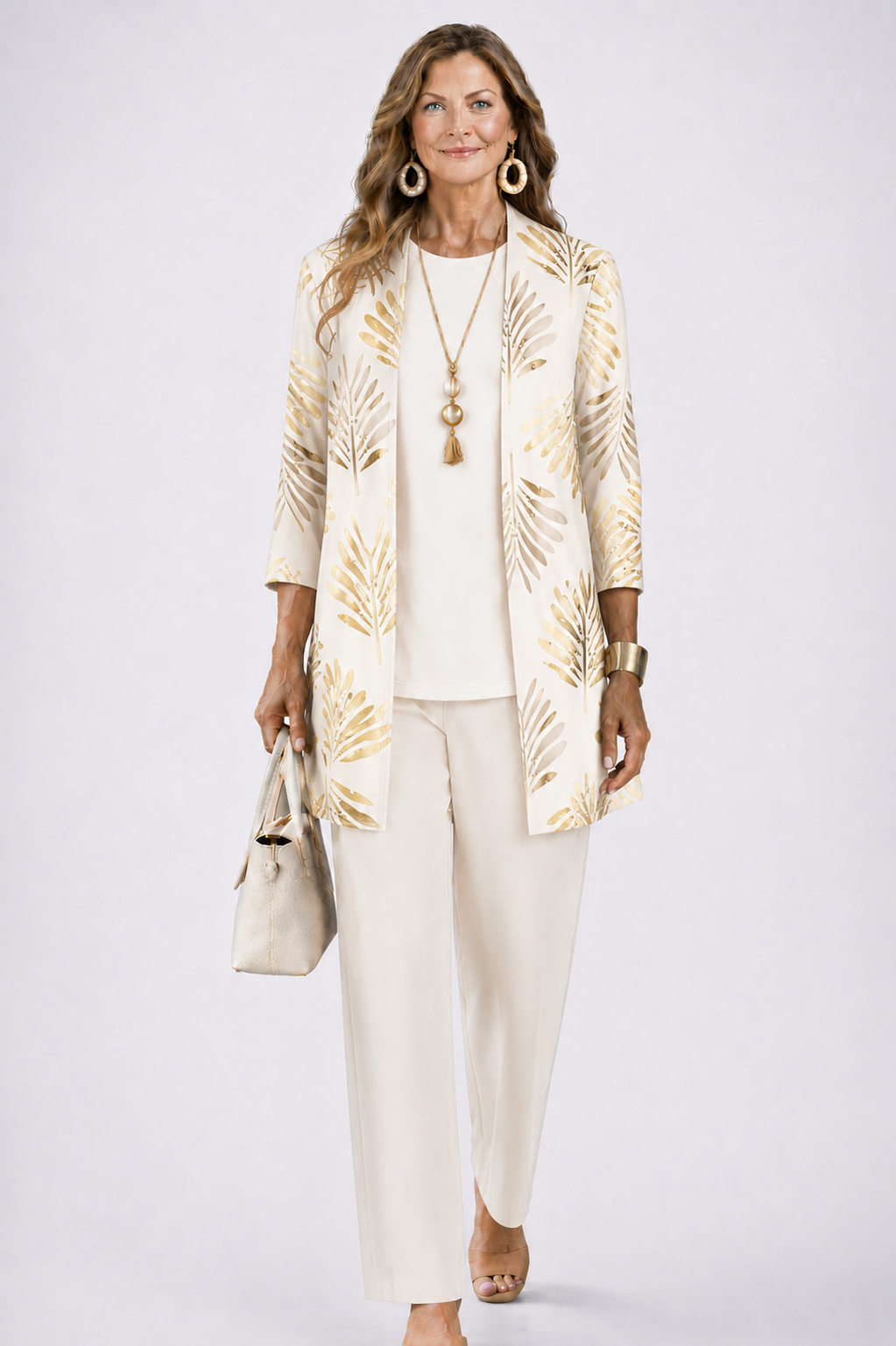 Dorina 3-Piece Set | Relaxed Fit, Lightweight, Printed Trousers 12