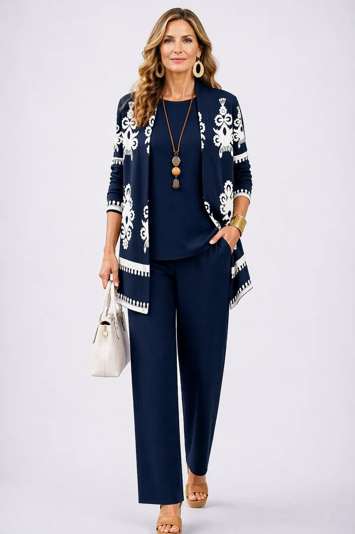 Dorina 3-Piece Set | Relaxed Fit, Lightweight, Printed Trousers 7