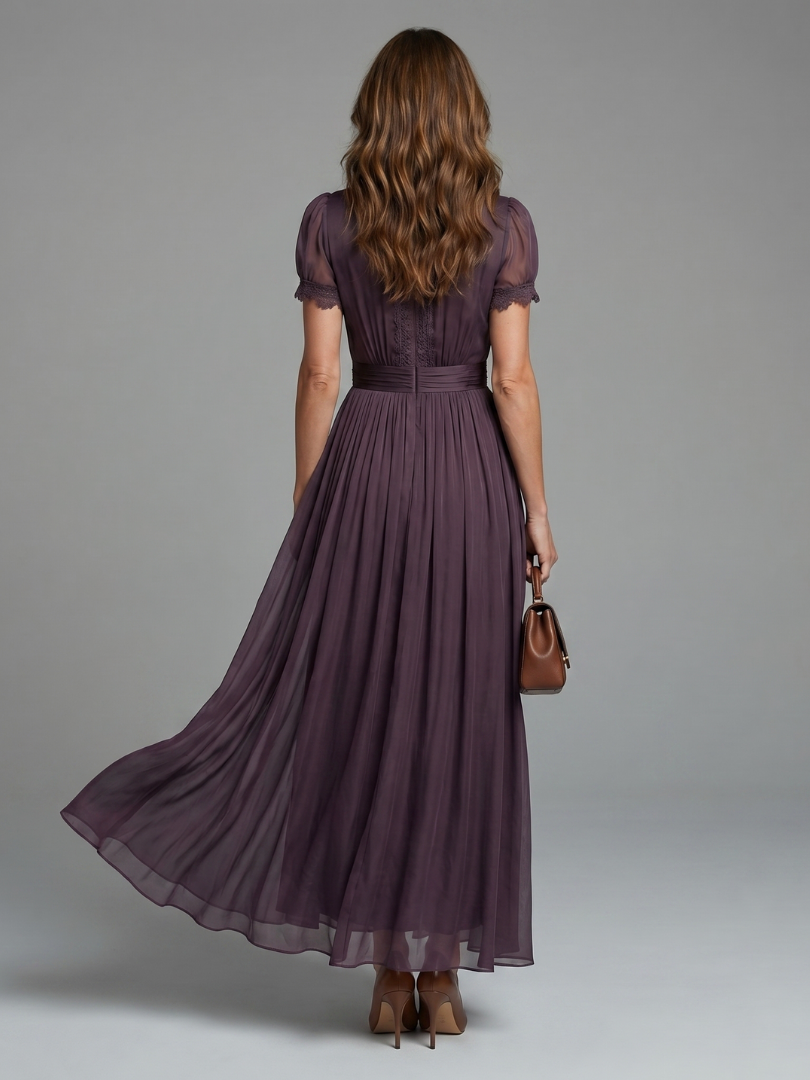 Elara Maxi Dress | Gathered Waist, Keyhole Neckline 3