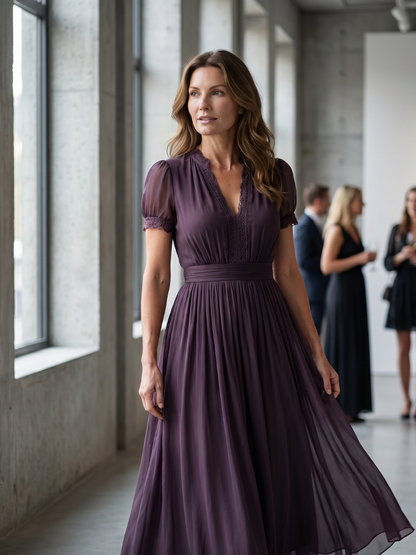 Elara Maxi Dress | Gathered Waist, Keyhole Neckline 4