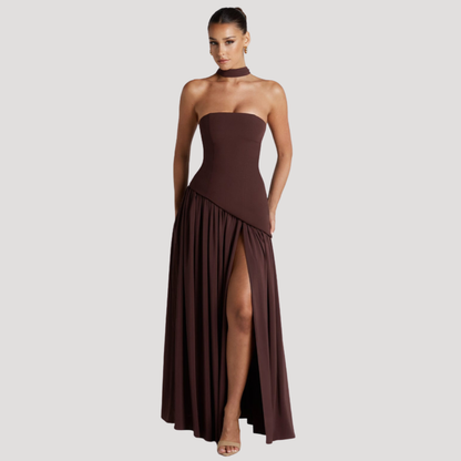 Elegant Strapless Pleated Maxi Dress for Prom and Evening Events 12