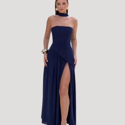 Elegant Strapless Pleated Maxi Dress for Prom and Evening Events 3