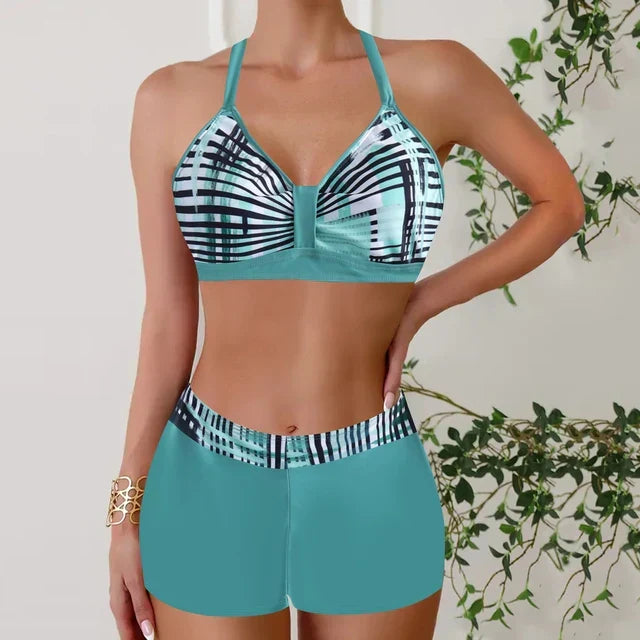 Women's Printed Two Piece Swimsuit with Shorts