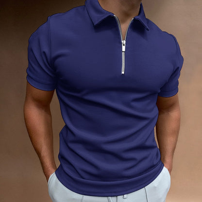 Men's Short Sleeve Quarter Zip Polo Shirt
