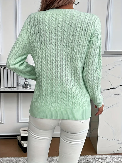 Faye | Cable-Knit Round Neck Sweater 1