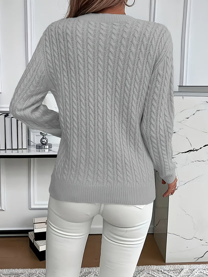Faye | Cable-Knit Round Neck Sweater 7