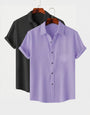 Black & Lavender Colour Short Sleeve Shirt Combo