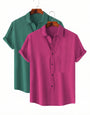 Green & Melon Colour Short Sleeve Shirt Combo