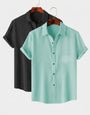 Black & Faded Colour Short Sleeve Shirt Combo