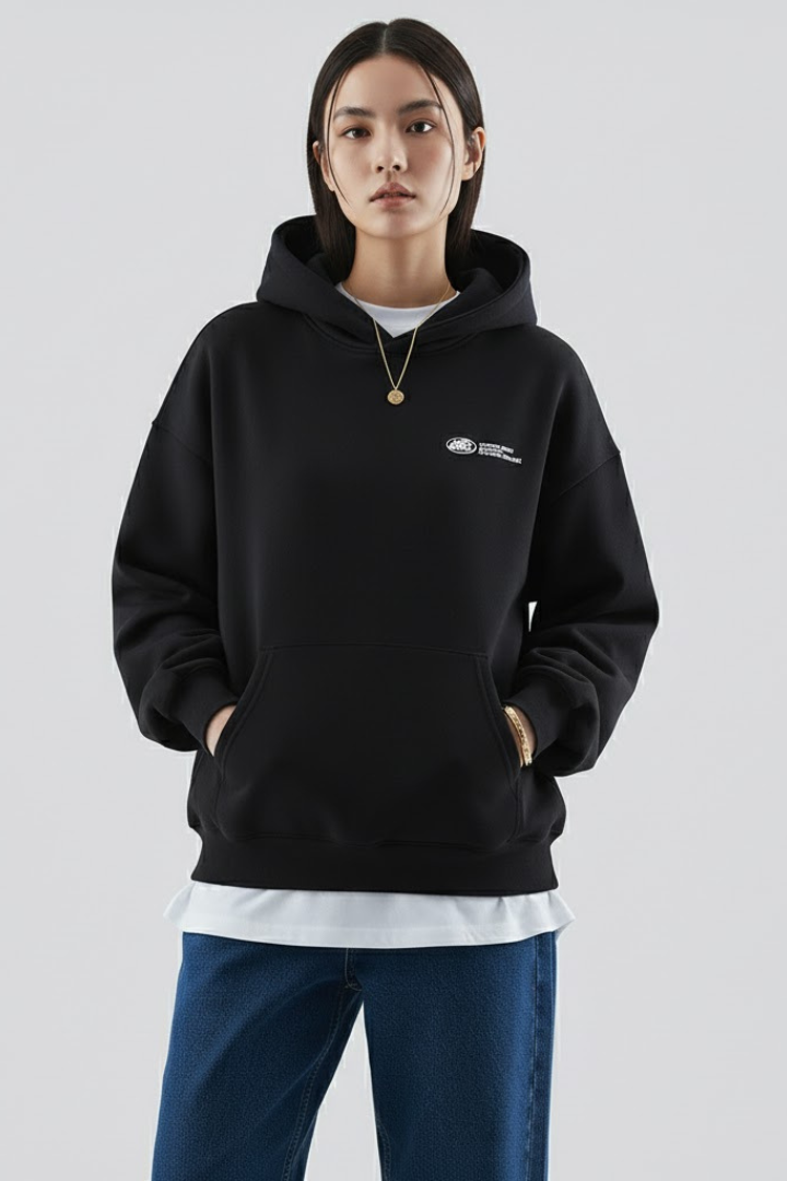 Women's Hoodie – Kangaroo Pocket, Chest Graphic Detail