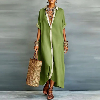 Gemma Linen Long Shirt Sundress 5