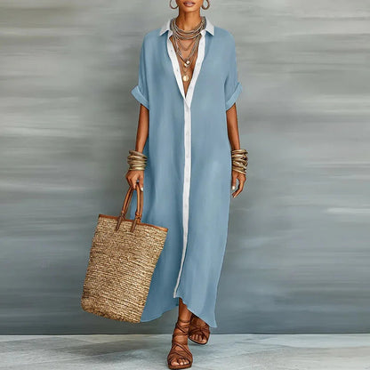 Gemma Linen Long Shirt Sundress 6
