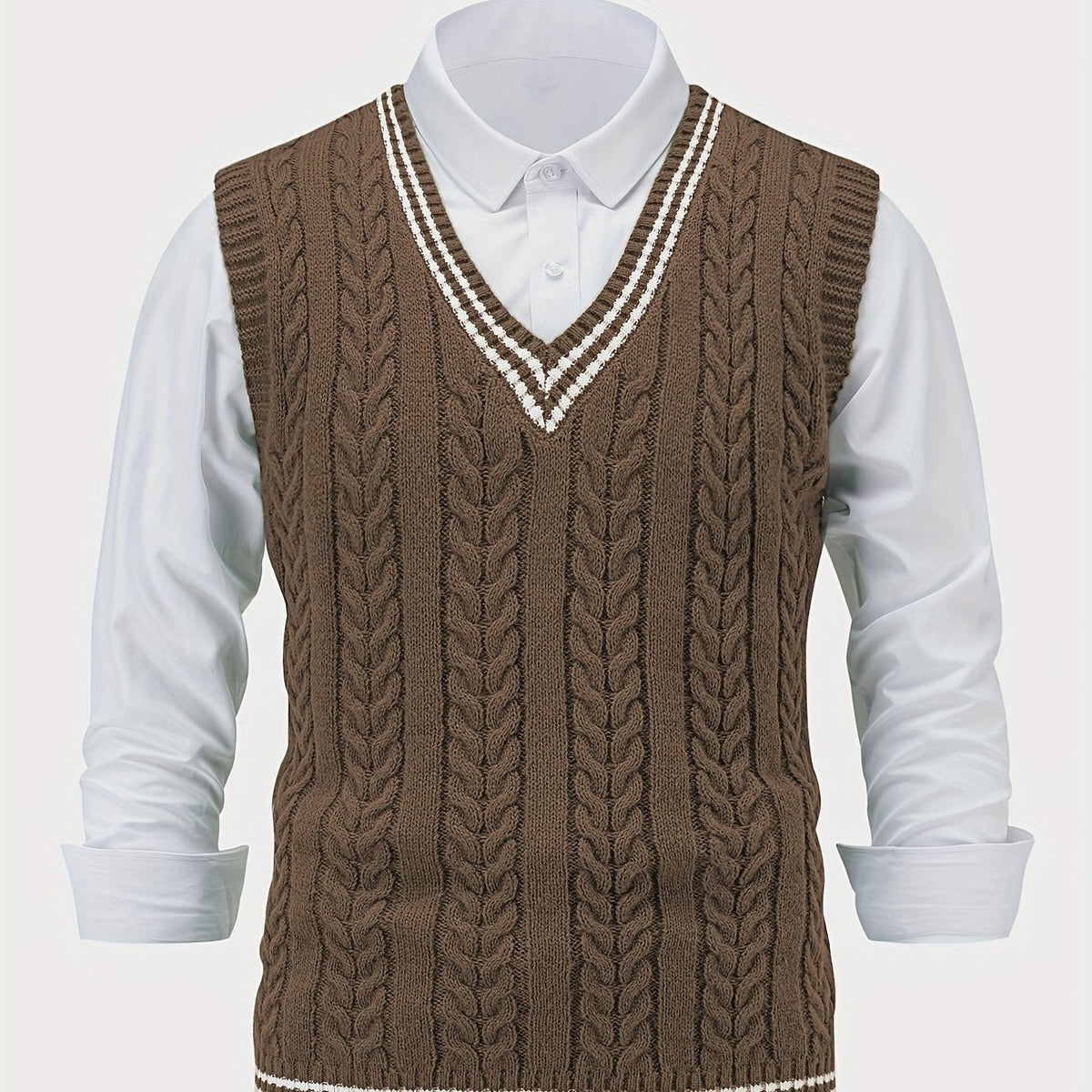 Gideon | Cable-Knit V-Neck Sweater Vest 12