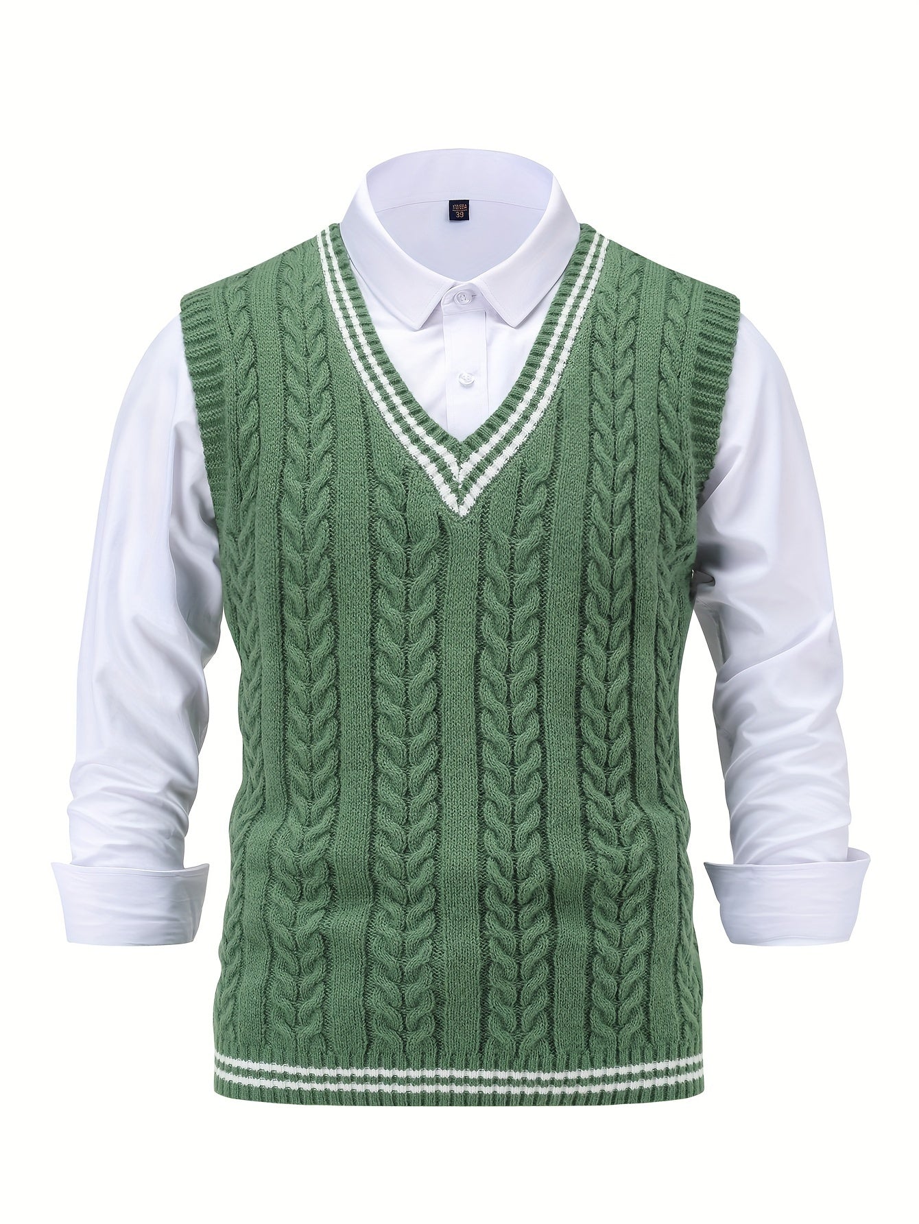 Gideon | Cable-Knit V-Neck Sweater Vest 8