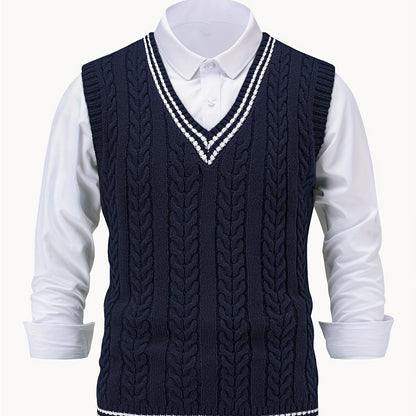 Gideon | Cable-Knit V-Neck Sweater Vest 9