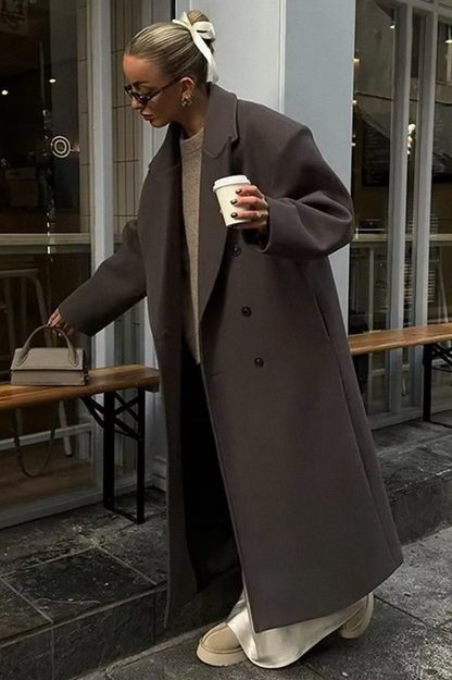 Gudrun | Women's double-breasted lapel collar wool coat 1