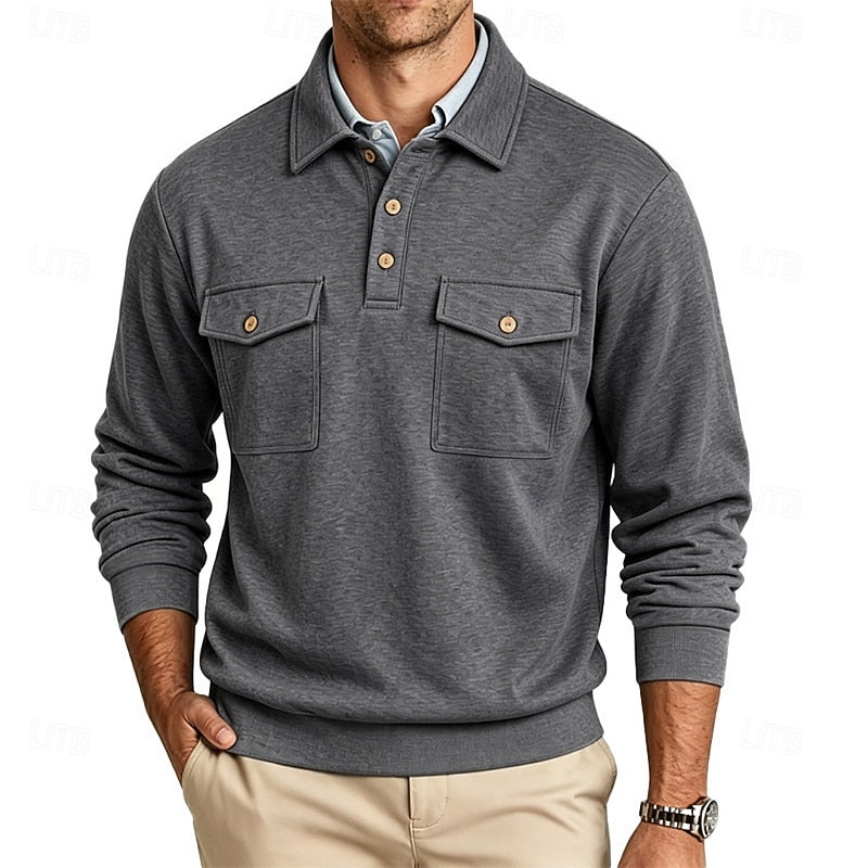 Harold | Refined Long-Sleeve Pocket Polo Shirt 3