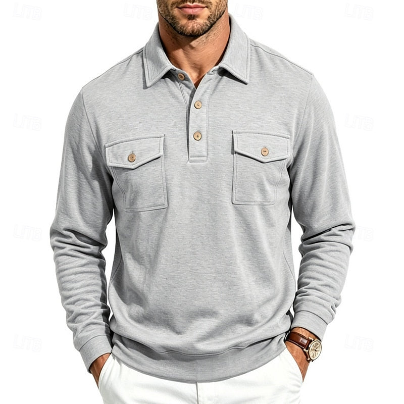 Harold | Refined Long-Sleeve Pocket Polo Shirt 6