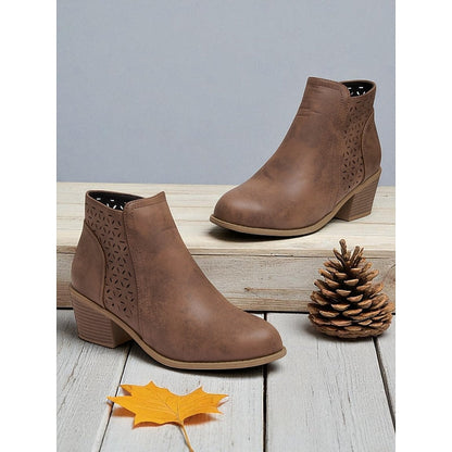 Hollis | Cutout Low-Heel Ankle Boots 4